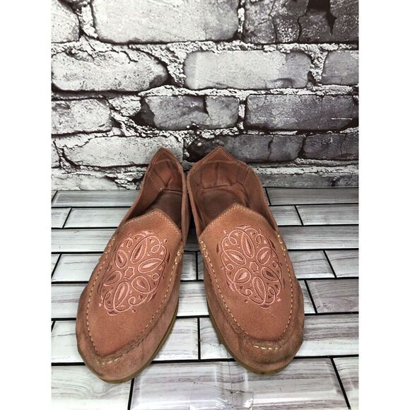 Jacques Levine 1936 Pink Suede Leather Floral Pointed Toe Flats Women Sz 10M US - Picture 2 of 16